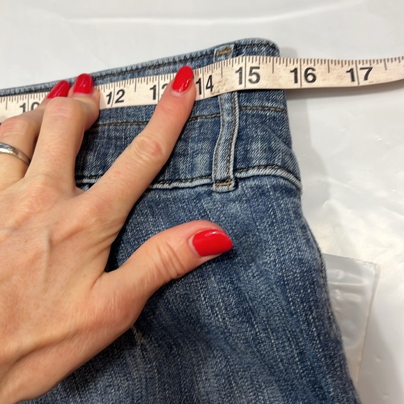 EXPRESS Wide Leg Super High Rise Baggy blue Jeans women Size 12R Regular stretch - Picture 15 of 16